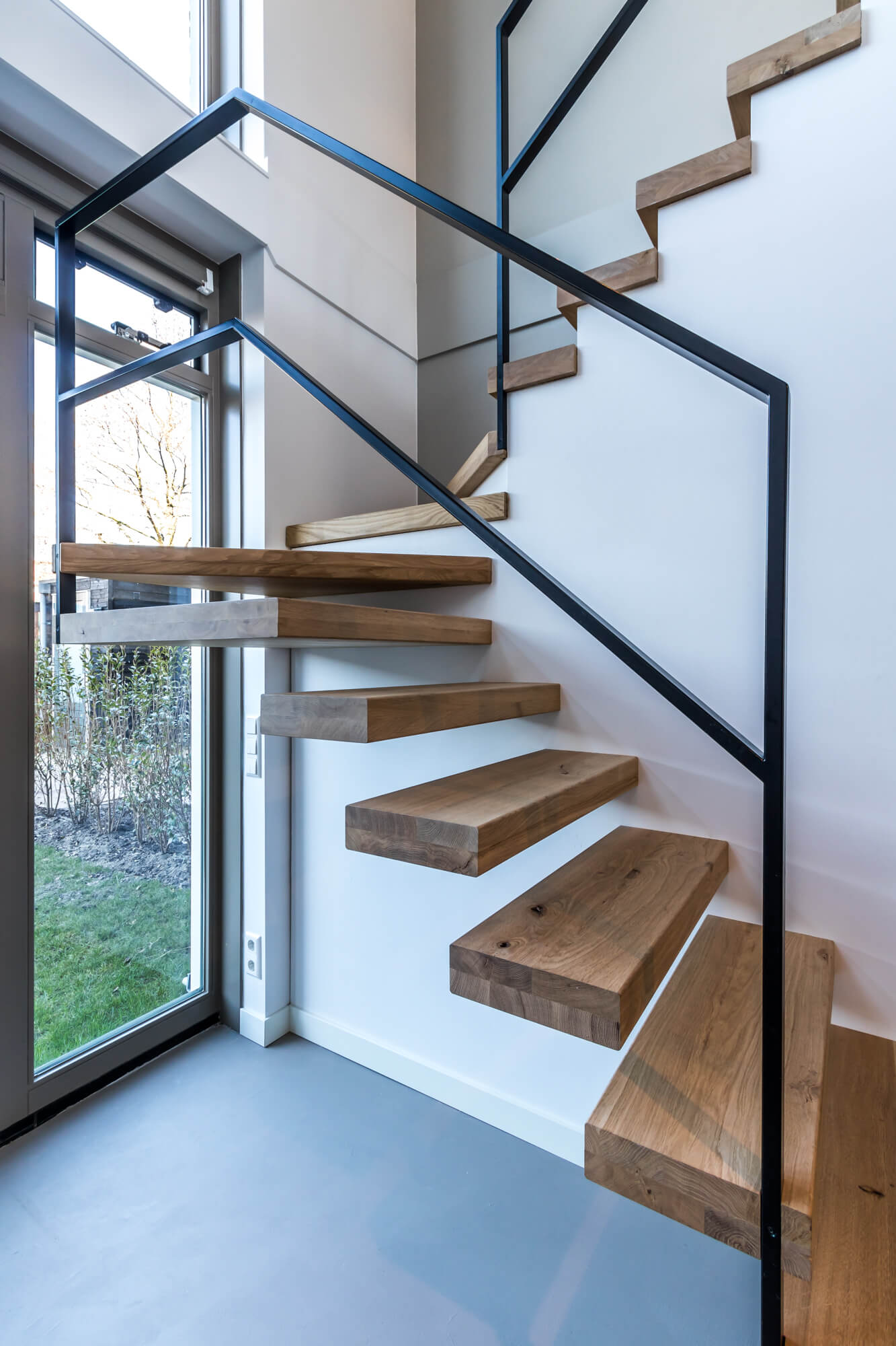 floating wooden stairs